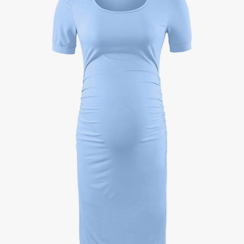 Elegant Blue Maternity Dress